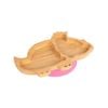 Tiny Dining Children's Bamboo Dinosaur Plate with Suction Cup - Segmented Design - 28cm