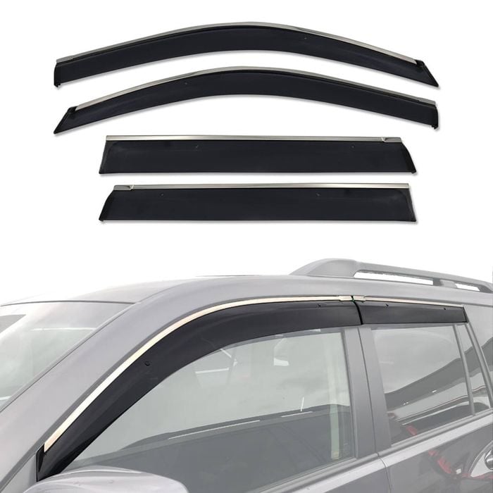 AUSGO Stainless Trim Weather Shields for Toyota Landcruiser Prado 150 Series 2009-2024 Weathershields Window Visors