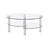 Costway 3-tier Glass Coffee Table W/display Shelf