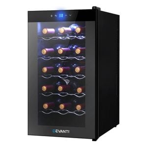 Devanti Black 18 Bottle Wine Cooler Fridge