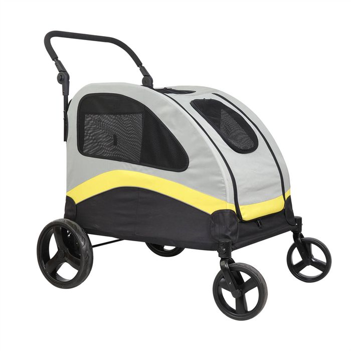 BingoPaw 4 Wheel Pet Stroller Foldable Breathable Mesh Dog Travel Stroller 59x85x103cm