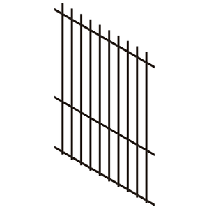 ProtectorAl 0350-1200W x 1800H Satin Black Radiator Pool Fence Panel Raked 16-30º - Black