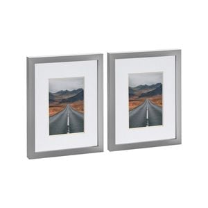 Nicola Spring Photo Frames with 4" x 6" Mount - 8" x 10" - Grey - Pack of 2