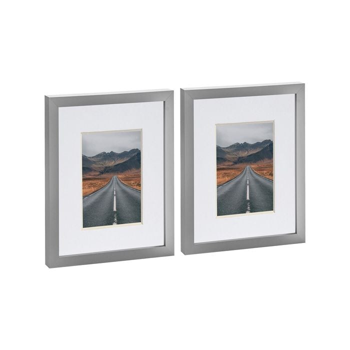 Nicola Spring Photo Frames with 4" x 6" Mount - 8" x 10" - Grey - Pack of 2