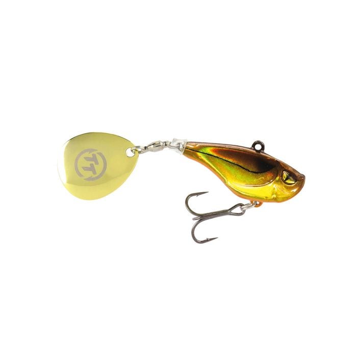 TT Lures Flashpoint+ 37mm Tail Spinner Vibe Lure - Golden Minnow