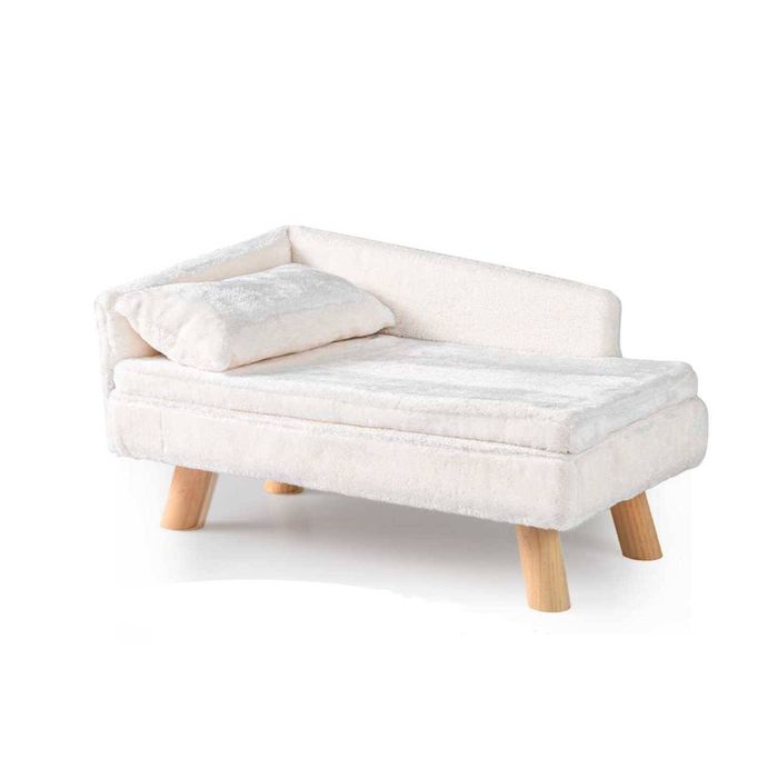Costway 71cm Dog Cat Sofa Bed Elevated w/Padded Pad & Pillow White