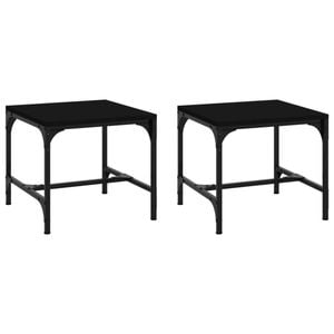 vidaXL 2x Side Tables Black Engineered Wood Hallway Console Table End Table