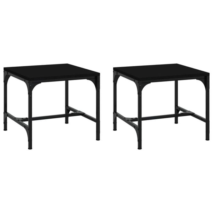 vidaXL 2x Side Tables Black Engineered Wood Hallway Console Table End Table