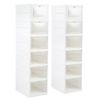 Costway 6-Tier Plastic Sneaker Storage Boxes Portable Space-Saving Shoe Shelf Cabinet-White