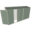 Build-a-Shed 0.8 x 3.7 x 2m Tunnel Hinged Door Shed With Single Sliding Side Door - Green
