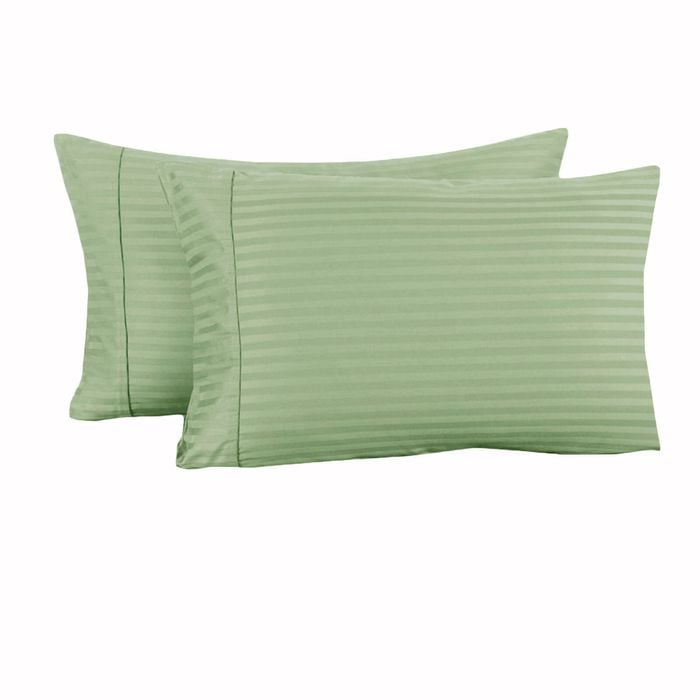 Accessorize 325TC Pair of Cuffed Standard Pillowcases 48 cm x 70 cm Green