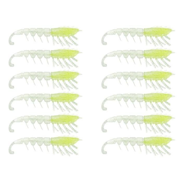 2x 6PK 3In Rapala Crush City Imposter Plastic Prawn Lures - Chartreuse Yabbie