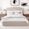 Charlotte King Beige Gas Lift Storage Curved Bed Frame