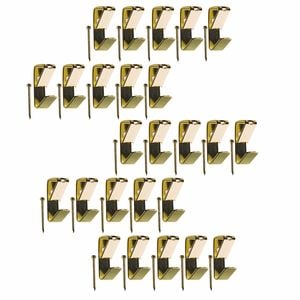Everhang 8kg Brass Plated Picture Hanging Angle Drive Hook - 25 Pack