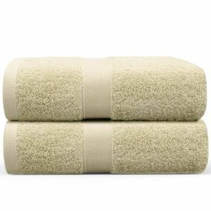 LINENOVA 2x Large Bath Sheets Cotton 550GSM Towels 90x180 cm - Sand