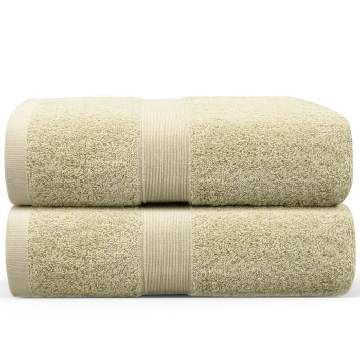 LINENOVA 2x Large Bath Sheets Cotton 550GSM Towels 90x180 cm - Sand