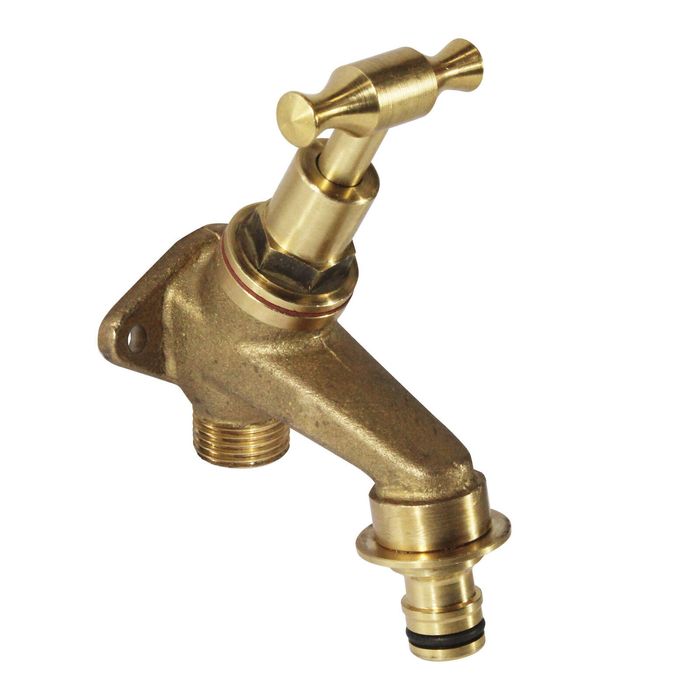 FIX-A-TAP 13mm 1/2" Lead-Free Brass T-Handle Angled Garden Tap 'N' Snap