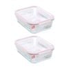 2PK Lemon and Lime Yorkshire Glass Rectangle Clip Seal Container 2.7L Food Safe