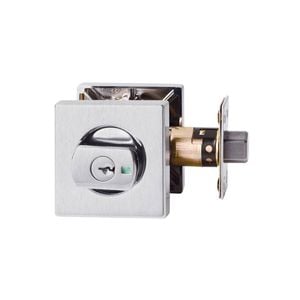 Lockwood Brushed Satin Chrome Paradigm 005 Square Rose Double Cylinder Deadbolt