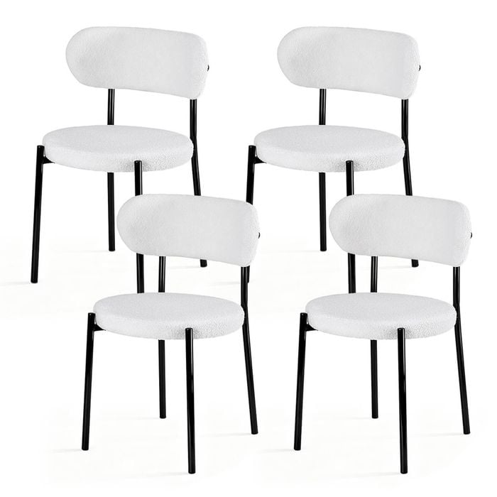 4x Artiss Dining Chairs Boucle Sherpa