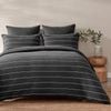Dreamaker Jersey Luxe 100% Cotton Reversible Quilt Cover Set Charcoal Single Bed