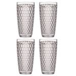 4PK Ladelle Tate Geometric 450ml Highball Acrylic Tumbler Drinking Cup - Clear