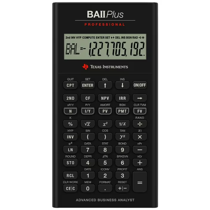 Ti Ba Ii Plus Professional Advanced Financial Calculator
