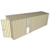 Build-A-Shed 1.2 x 6.0 x 2.0m Tunnel Shed Tunnel Hinged Door with 1 Sliding Side Door - Cream