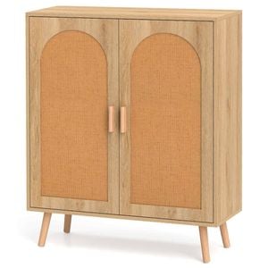 Costway 2-door Countryside Sideboard Buffet Storage Cabinet Natural