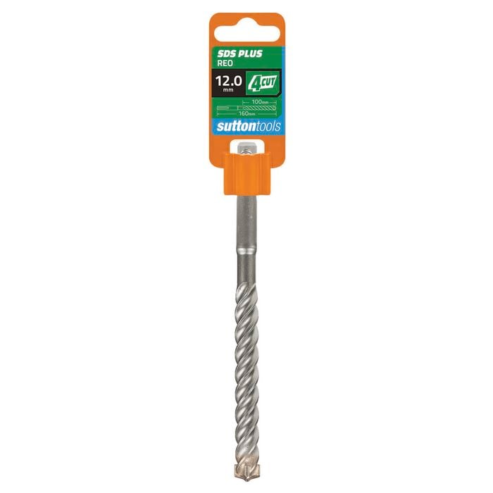 Sutton Tools 12.0 x 160mm 4 Cut SDS Plus Masonry Drill Bit