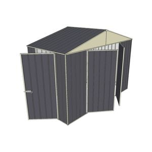 Build-a-Shed 3.0 x 1.5 x 2.3m Triple Hinge Door Narrow Shed - Grey