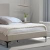 Istyle Modern Classic Cristian King Fabric Bed Frame White Oak with Black Legs