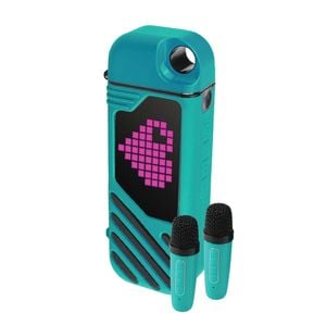 Laser Karaoke Speaker with LED Display and 2 Mics (Aquatic Awe)