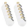 12PK Glass & Co Flat Round Gold Lid Bottle Storage Jar 210ml Clear