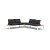 Bay Gallery Furnitire Nova Package B Corner Lounge White & Denim Grey Cushions