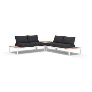 Bay Gallery Furnitire Nova Package B Corner Lounge White & Denim Grey Cushions