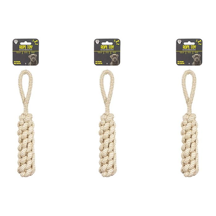 3PK Dudley's World Of Pets Dog Natural Large Rope Play Toy