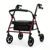 Altus Classic Seat Walker Rollator Walking Frame Padded Backrest - Red