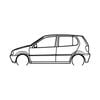 Ignite Laser Volkswagen 1996 Polo 3 Silhouette Metal Wall Art Coated Black 23.6inch/60cm