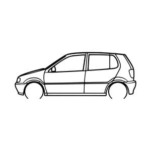 Ignite Laser Volkswagen 1996 Polo 3 Silhouette Metal Wall Art Coated Black 23.6inch/60cm