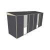 Build-A-Shed 1.2 x 4.5 x 2.0m Skillion Dual Single Sliding Side Doors Shed - Grey