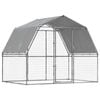 vidaXL Dog Cage with Roof and Door Dog Kennel Playpen Silver Galvanised Steel
