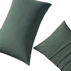 Gioia Casa 100% Jersey Cotton Standard Pillowcases - Soft, Breathable, and Stretchy - Forest Green - Set of 2 - 73cm x 48cm