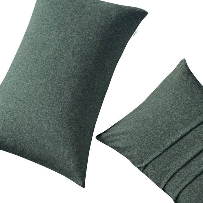 Gioia Casa 100% Jersey Cotton Standard Pillowcases - Soft, Breathable, and Stretchy - Forest Green - Set of 2 - 73cm x 48cm