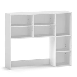 Costway Desktop Bookshelf Adjustable Table Hutch for up to 27” Monitors White