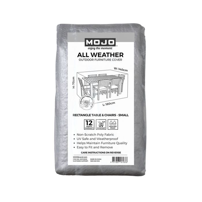 Mojo Small Rectangle Table and Chairs All Weather Outdoor Furniture Cover