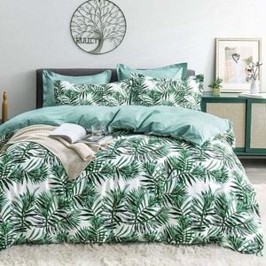 3D Green Leaves 116 Bed Pillowcases Quilt King Single Size