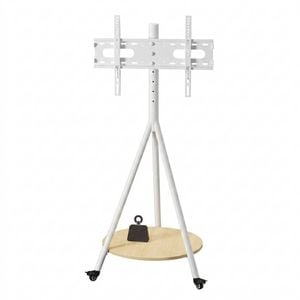 P&p Black Walnut Tripod Tv Stand Floor Mount Adjustable Shelf Modern Style