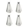 4PK Mondo Stainless Steel #352 Leaf Piping Tip - Silver