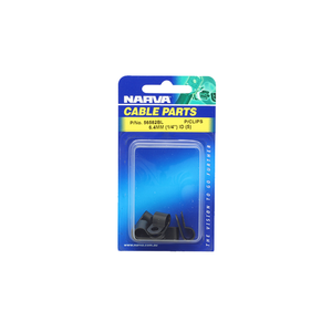 Narva 6.4mm (1/4") Black UV Weather Resistant Nylon Cable Clamps (P-Clips) - 5 Pack